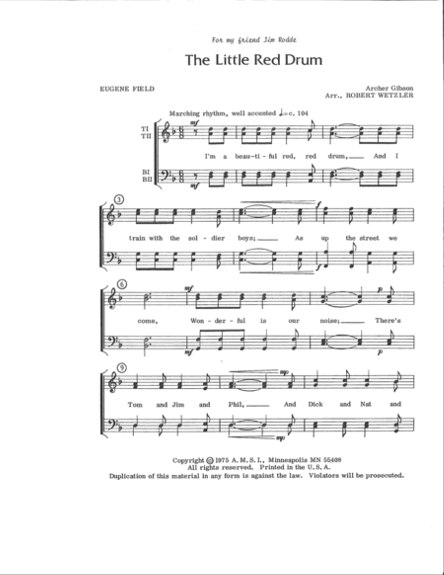 The Little Red Drum (Digital Download) TTBB scores gallery preview page 2