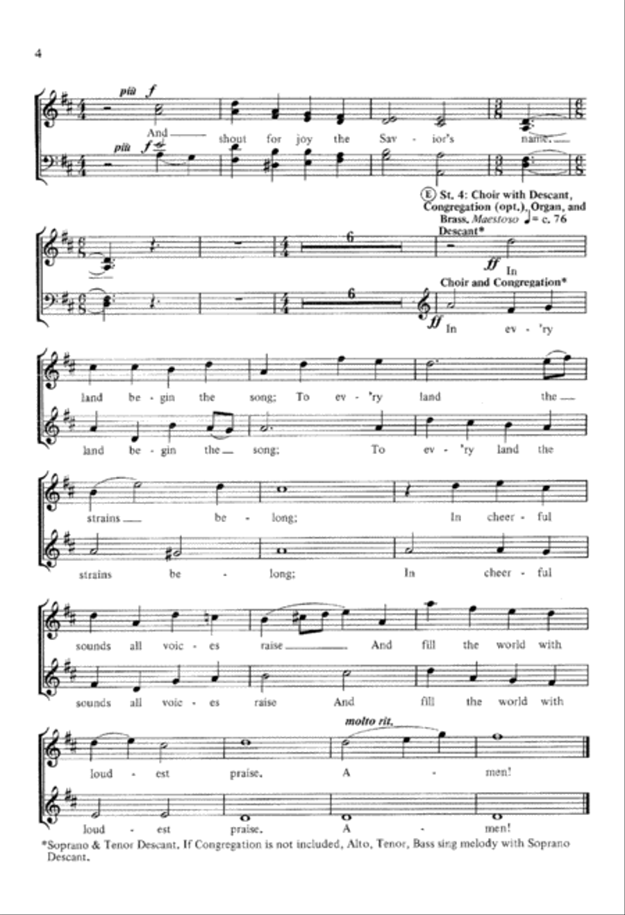 From All That Dwell Below the Skies (Digital Download) 4-Part scores gallery preview page 4