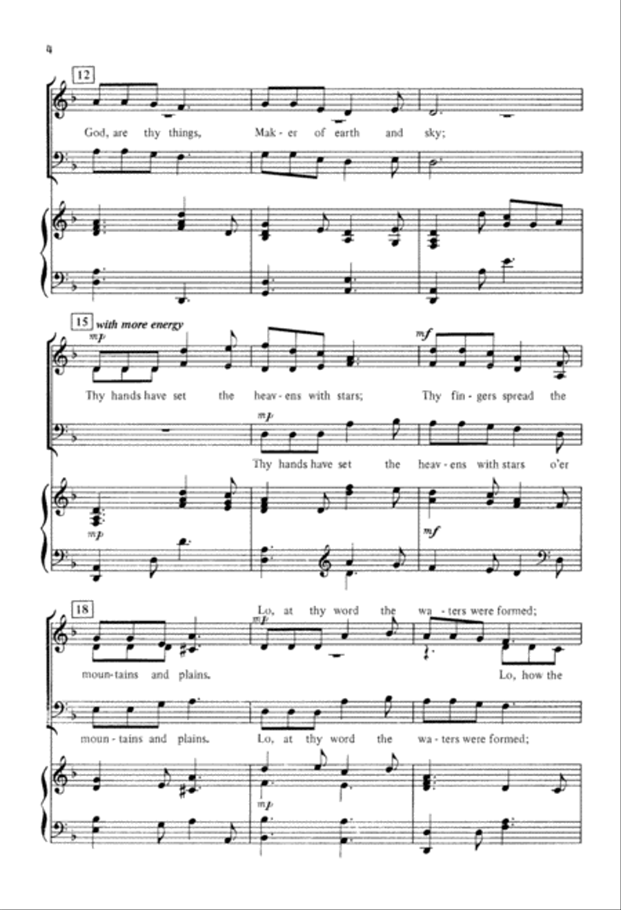 Many and Great O God (Digital Download) 3-Part scores gallery preview page 4