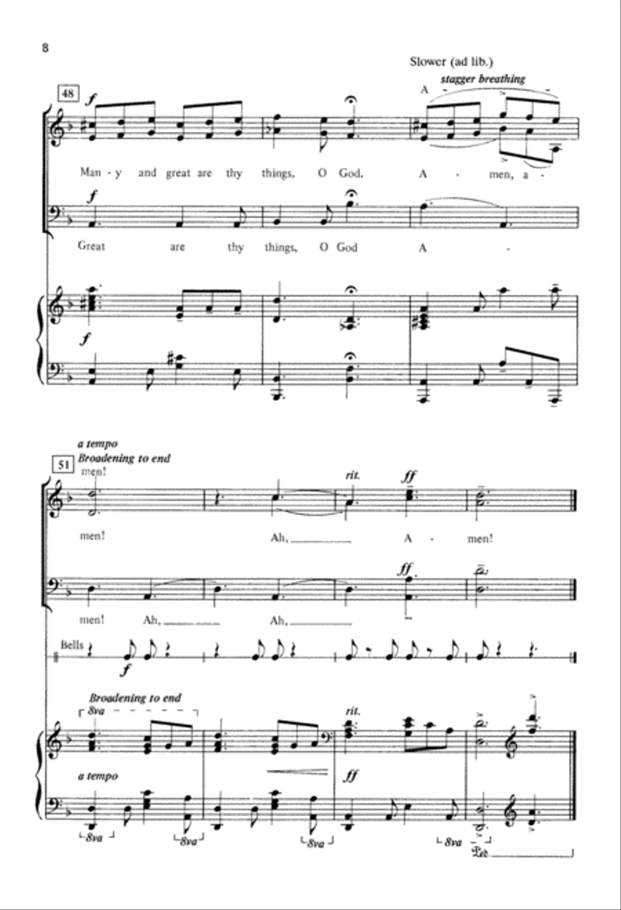 Many and Great O God (Digital Download) 3-Part scores gallery preview page 8