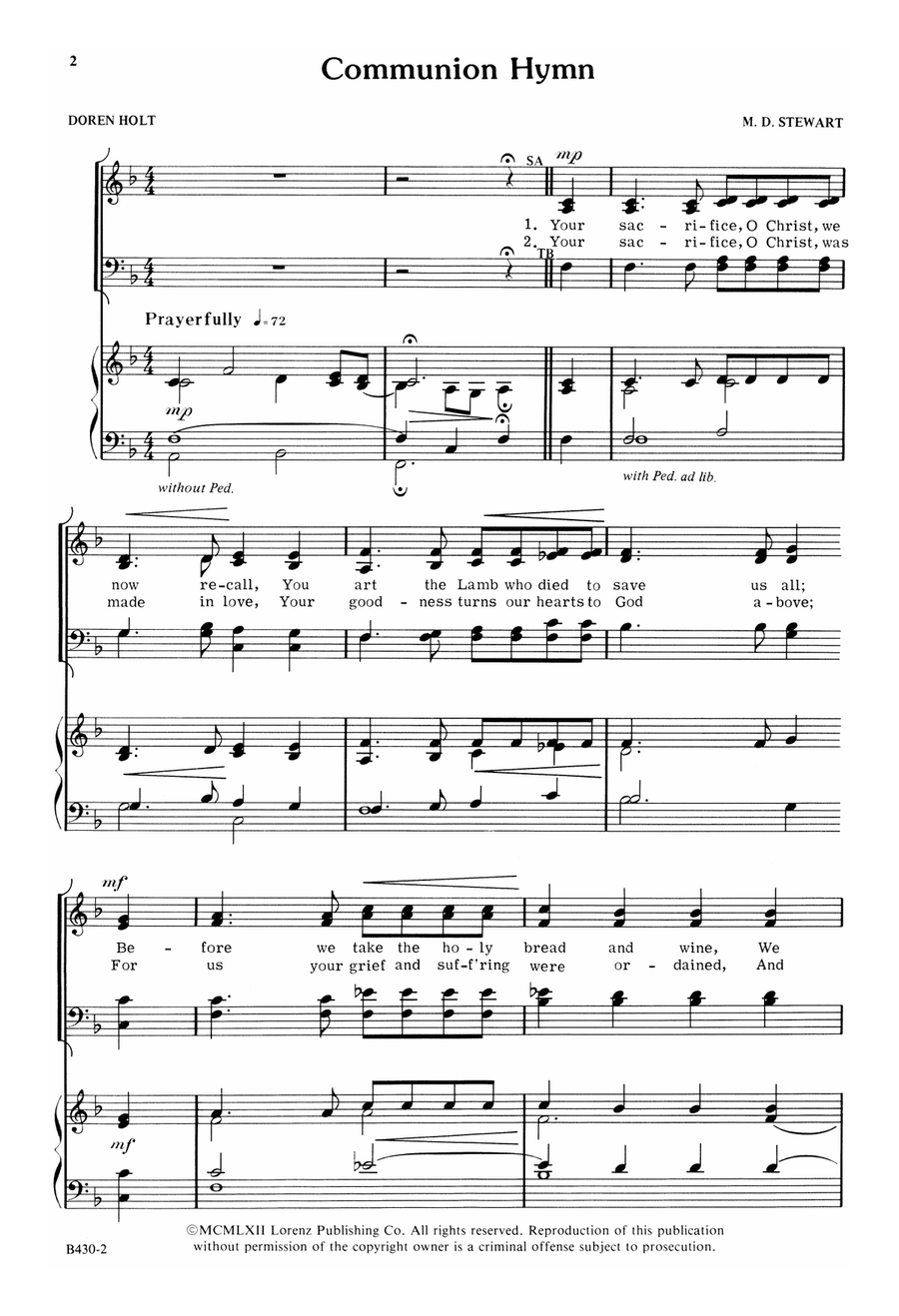 Communion Hymn (Digital Download) 4-Part - Digital Sheet Music page 2