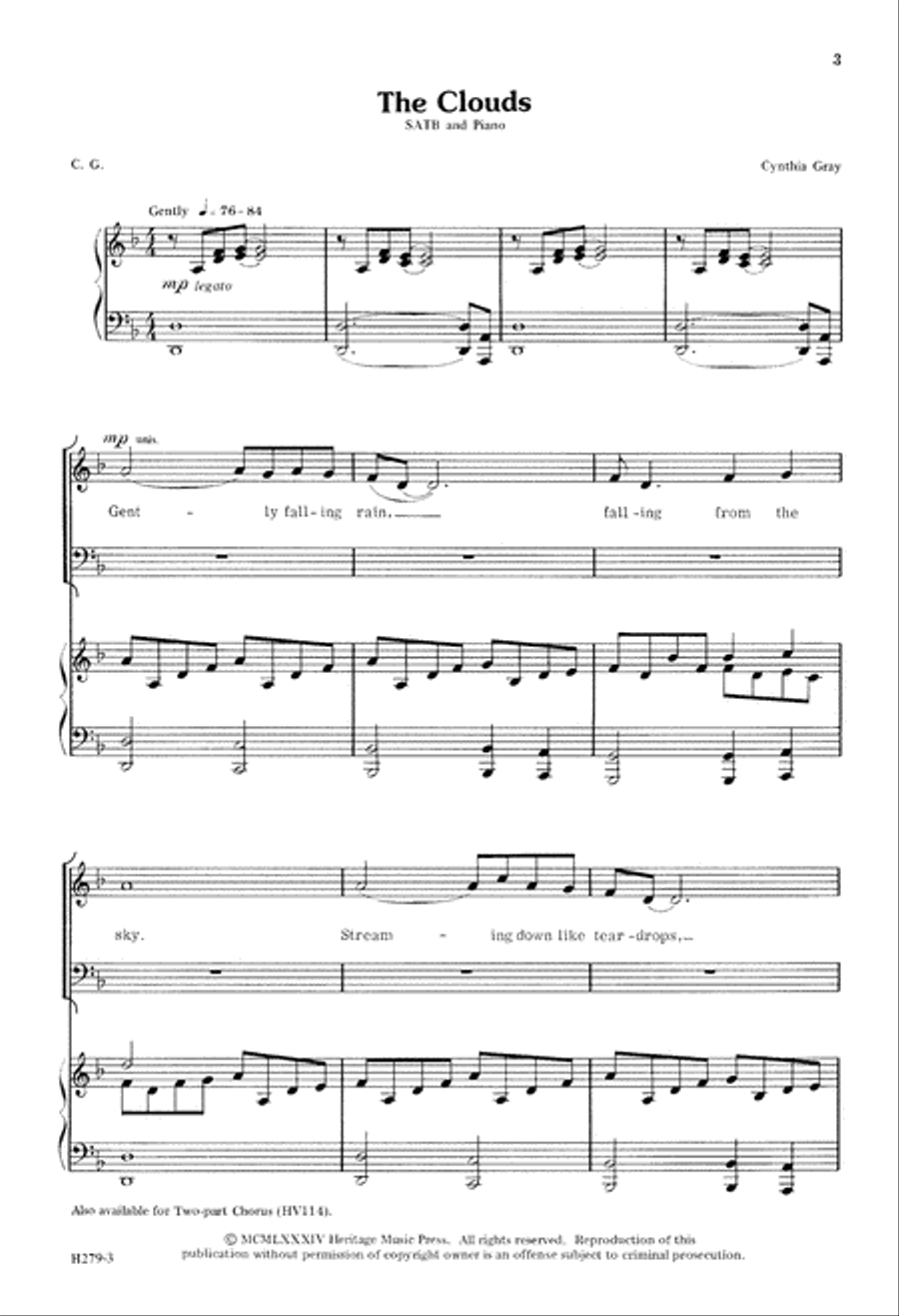 The Clouds (Digital Download) 4-Part scores gallery preview page 3