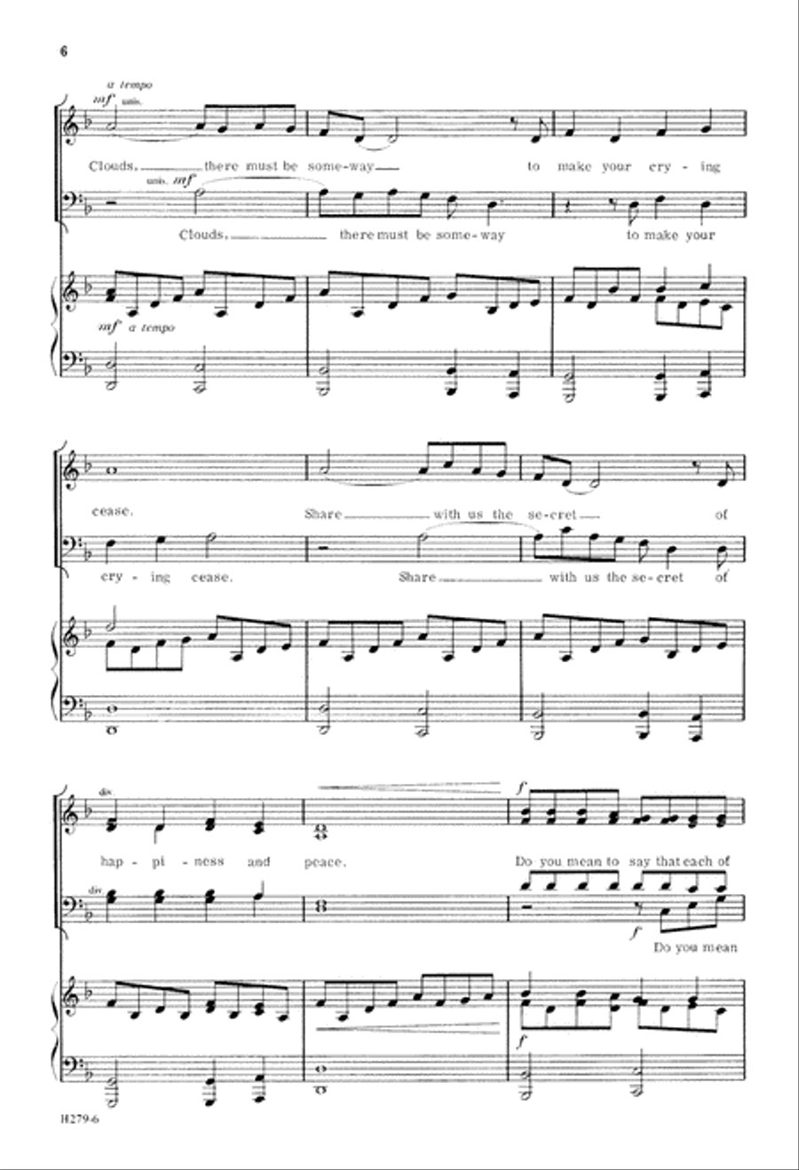 The Clouds (Digital Download) 4-Part scores gallery preview page 6