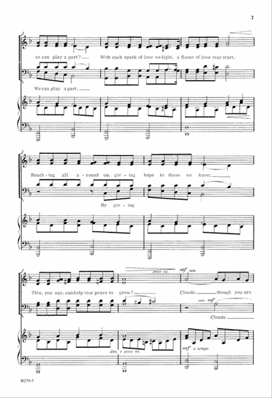 The Clouds (Digital Download) 4-Part scores gallery preview page 7