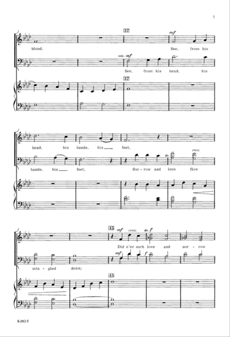 When I Survey The Wondrous Cross (Digital Download) 4-Part scores gallery preview page 5