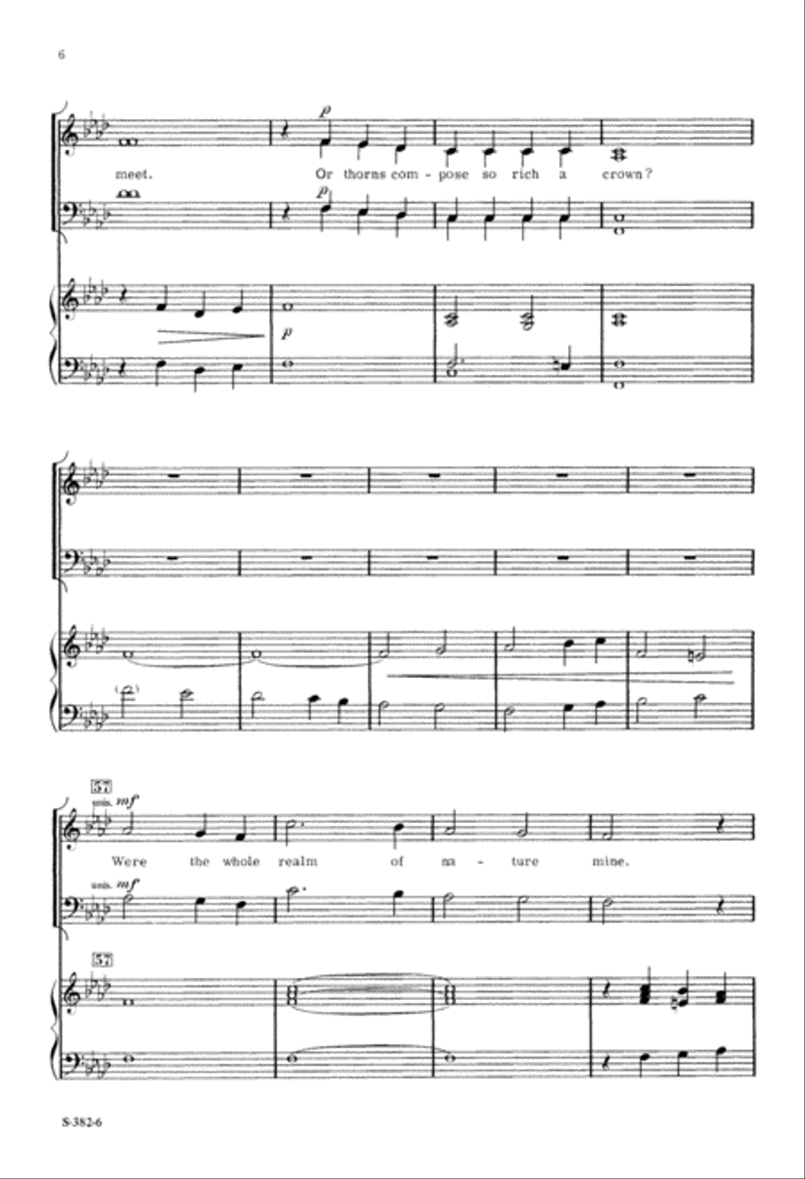 When I Survey The Wondrous Cross (Digital Download) 4-Part scores gallery preview page 6