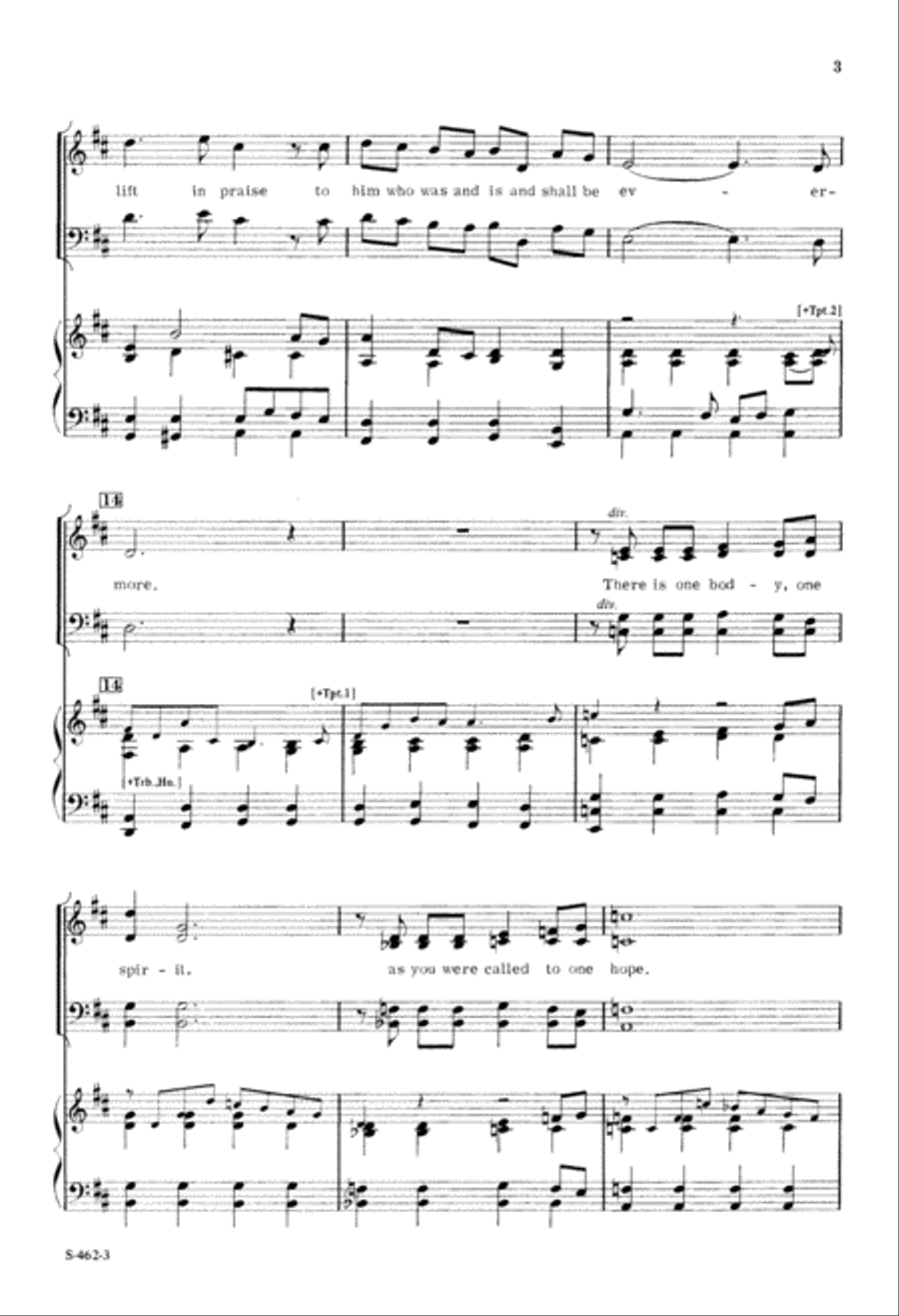 One Faith, One Hope, One Lord (Digital Download) 4-Part scores gallery preview page 3