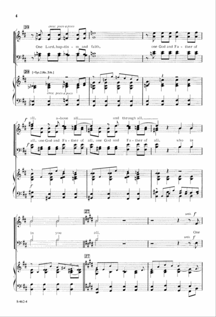One Faith, One Hope, One Lord (Digital Download) 4-Part scores gallery preview page 4
