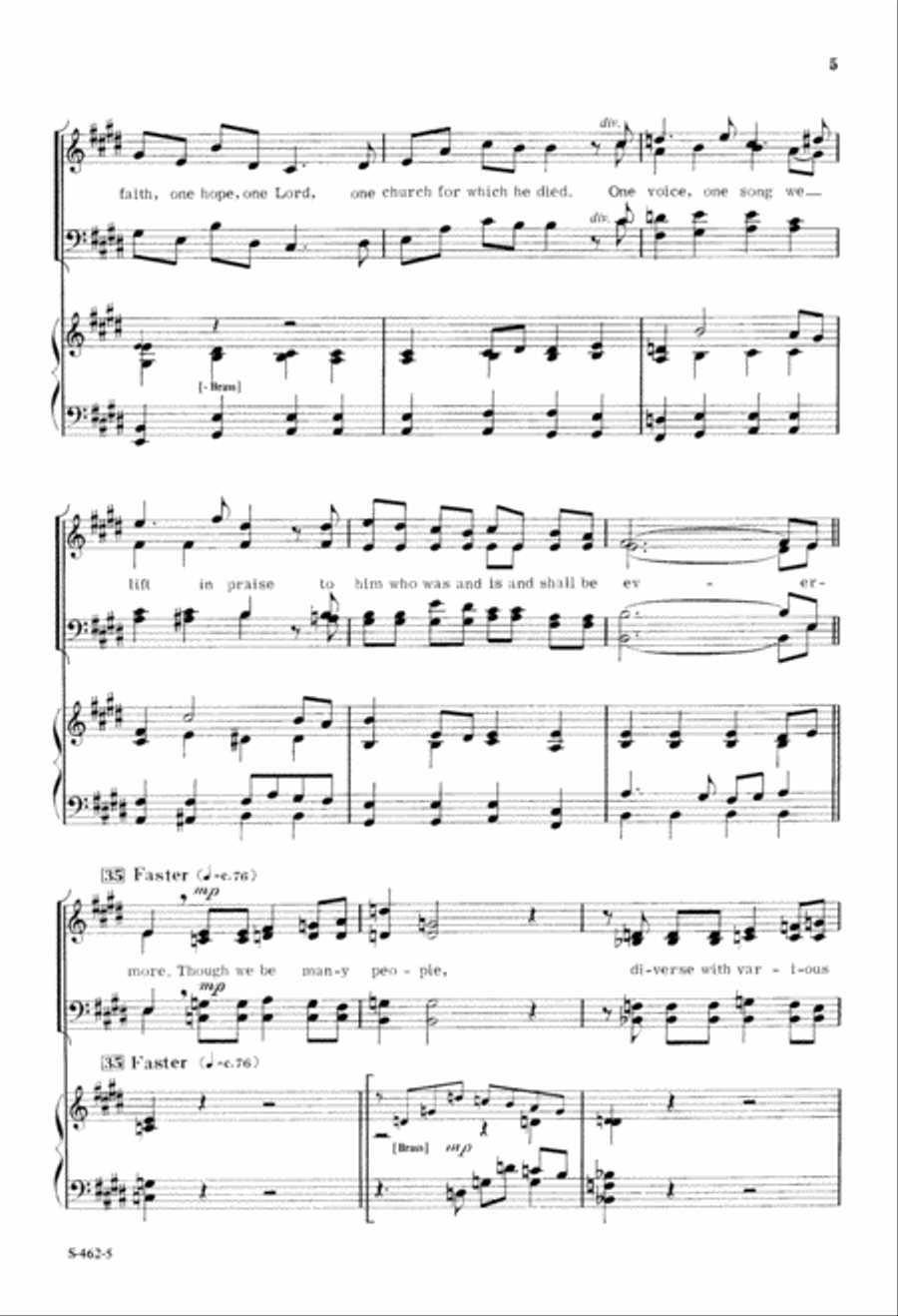 One Faith, One Hope, One Lord (Digital Download) 4-Part scores gallery preview page 5