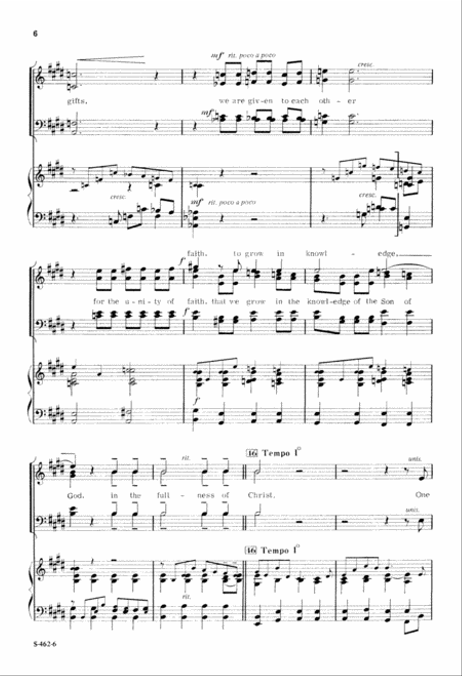 One Faith, One Hope, One Lord (Digital Download) 4-Part scores gallery preview page 6
