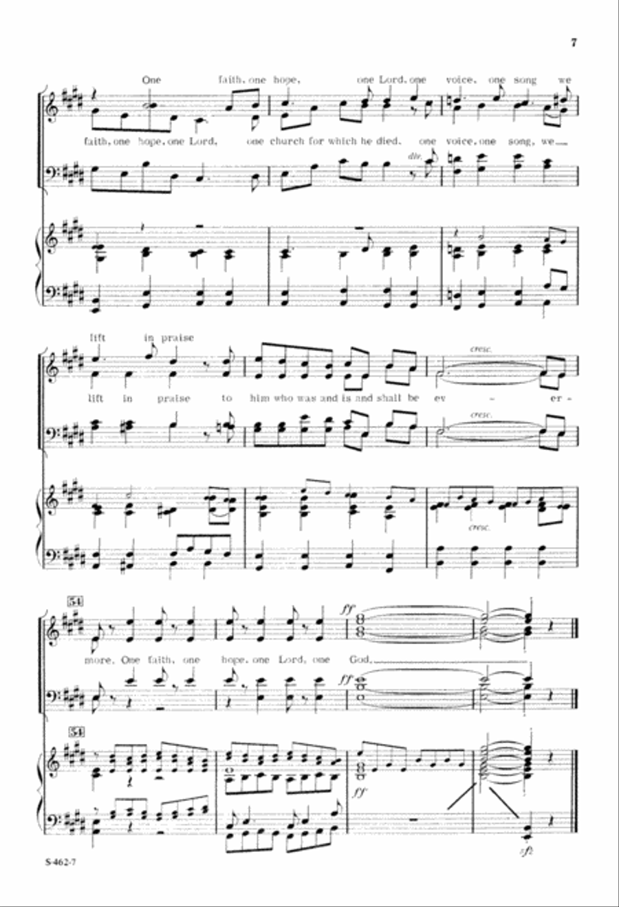 One Faith, One Hope, One Lord (Digital Download) 4-Part scores gallery preview page 7