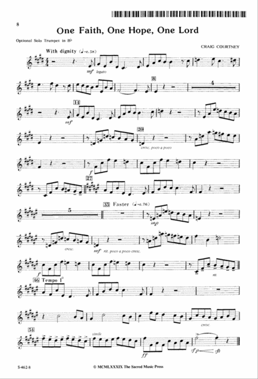 One Faith, One Hope, One Lord (Digital Download) 4-Part scores gallery preview page 8