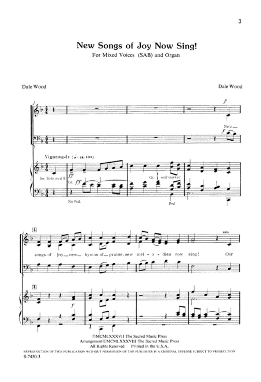 New Songs of Joy Now Sing (Digital Download) 3-Part scores gallery preview page 3