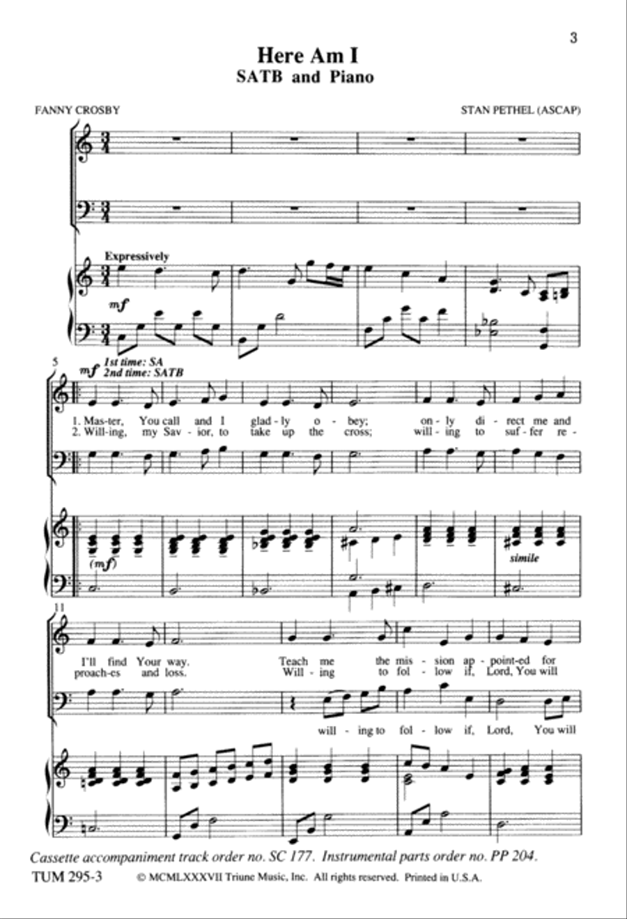 Here Am I (Digital Download) 4-Part scores gallery preview page 3