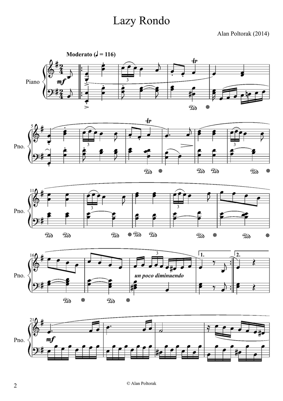 Lazy Rondo Lazy Rondo Piano Solo scores gallery preview page 2