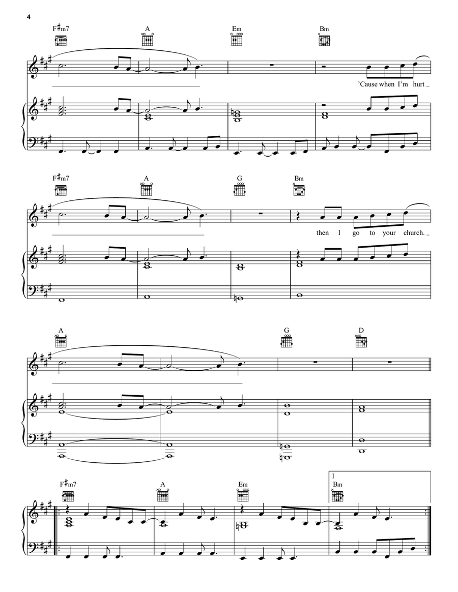 Church Church Piano, Vocal, Guitar scores gallery preview page 4