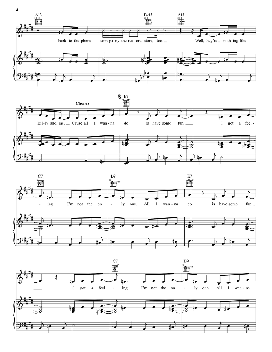 All I Wanna Do All I Wanna Do Piano, Vocal, Guitar scores gallery preview page 4