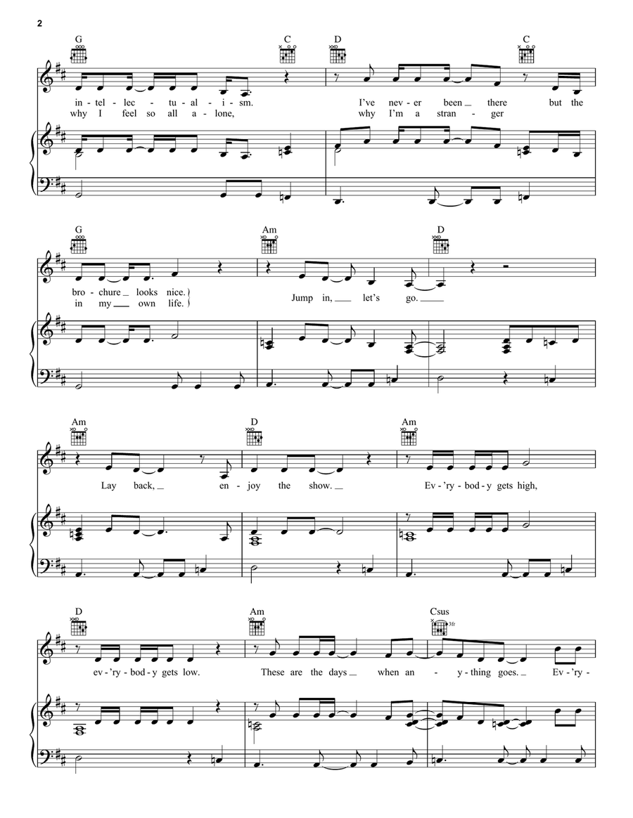 Everyday Is A Winding Road Piano, Vocal, Guitar scores gallery preview page 2