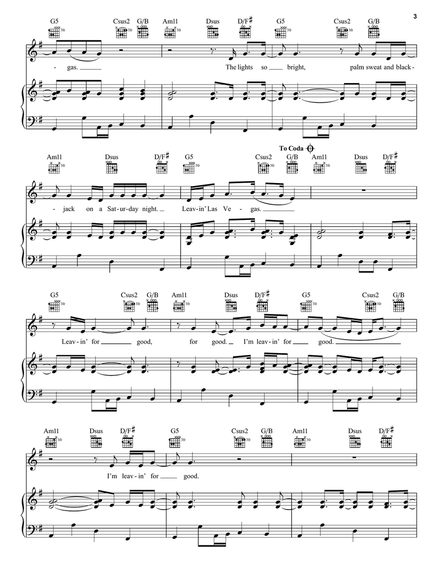 Leaving Las Vegas Leaving Las Vegas Piano, Vocal, Guitar scores gallery preview page 3