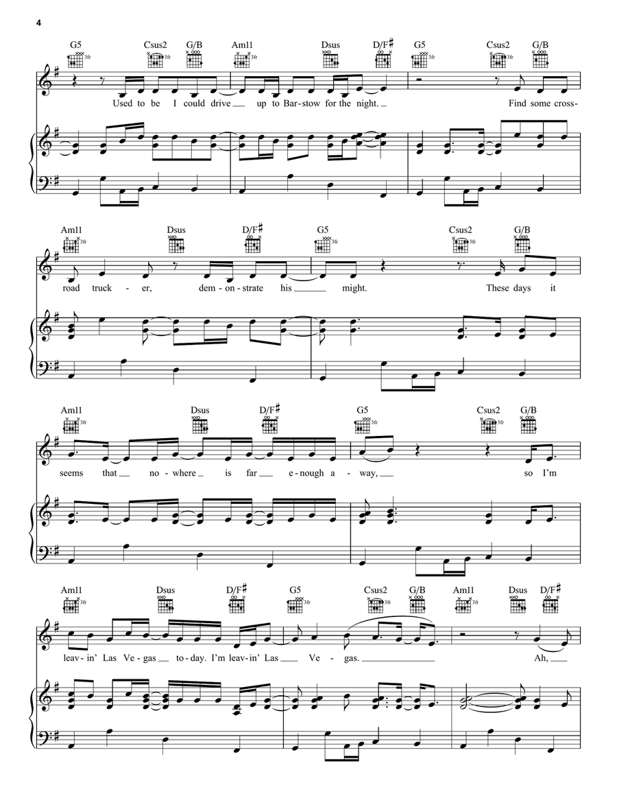 Leaving Las Vegas Leaving Las Vegas Piano, Vocal, Guitar scores gallery preview page 4