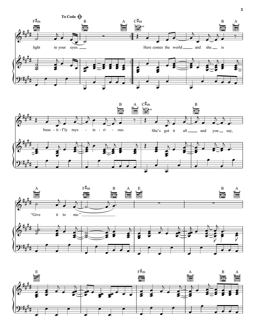 Light In Your Eyes Light In Your Eyes Piano, Vocal, Guitar scores gallery preview page 3