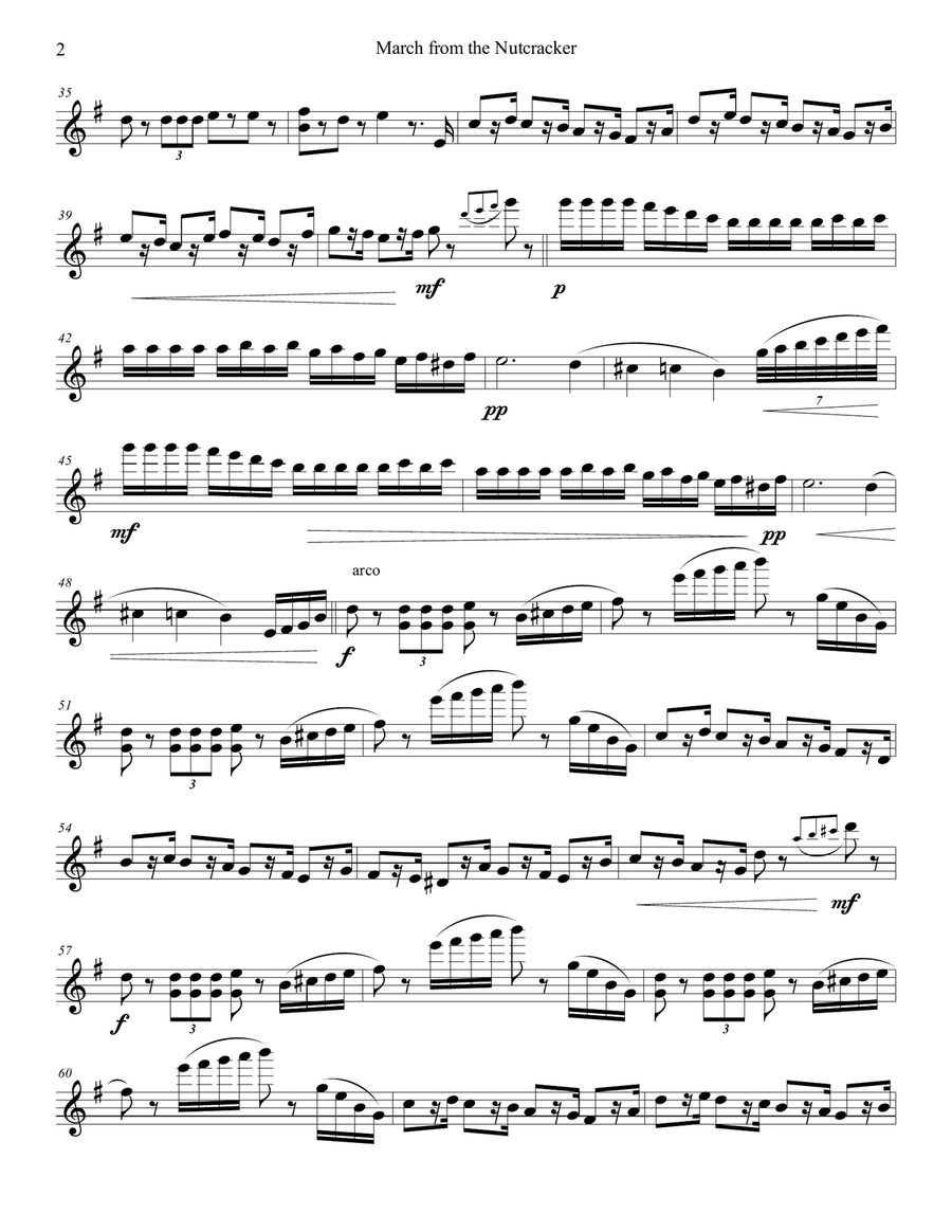 March from The Nutcracker for String Quartet String Quartet scores gallery preview page 2