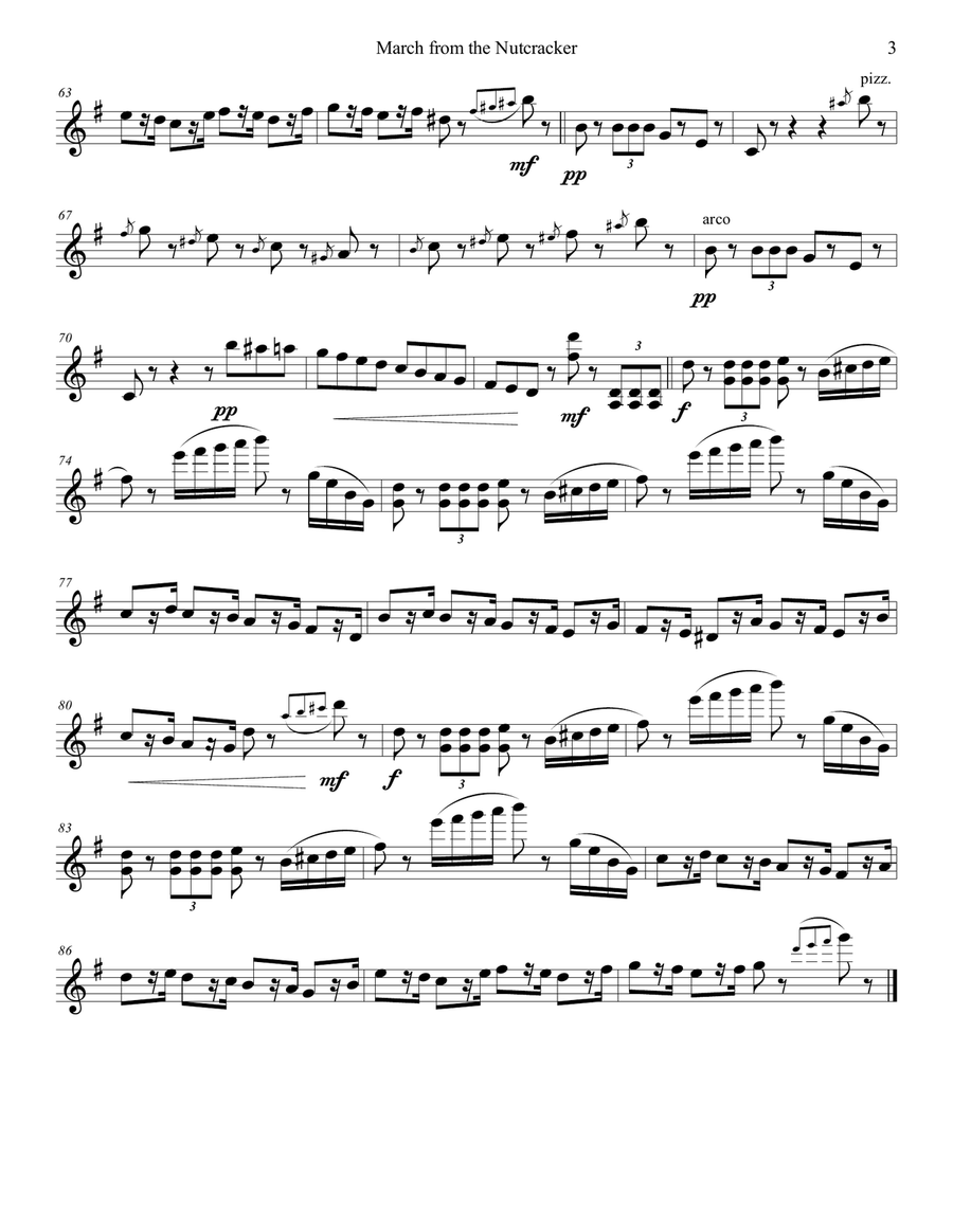 March from The Nutcracker for String Quartet String Quartet scores gallery preview page 3