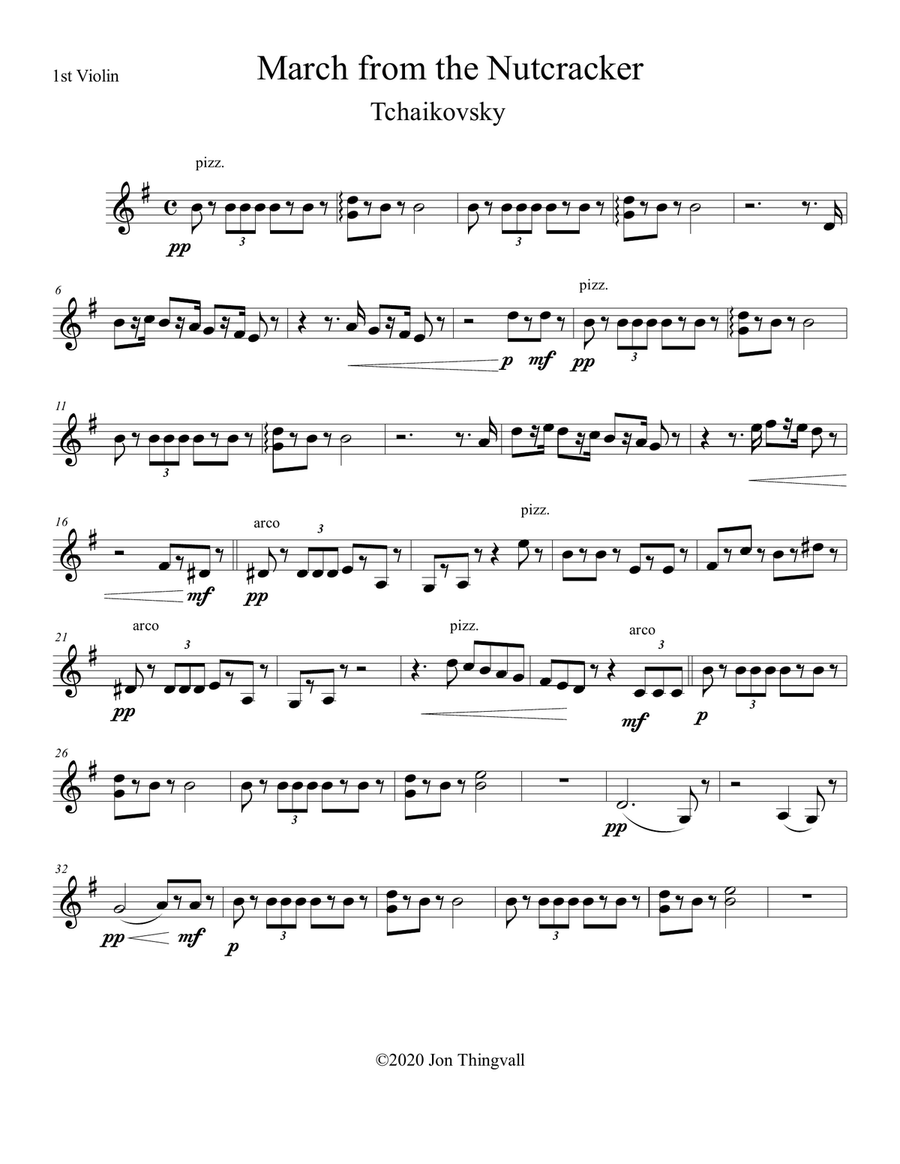 March from The Nutcracker for String Quartet String Quartet scores gallery preview page 4