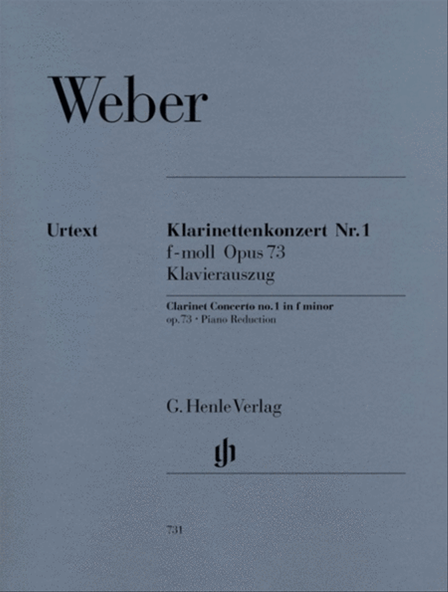 Weber - Concerto No 1 Op 73 F Min Clarinet/Piano Urtext scores gallery preview page 1