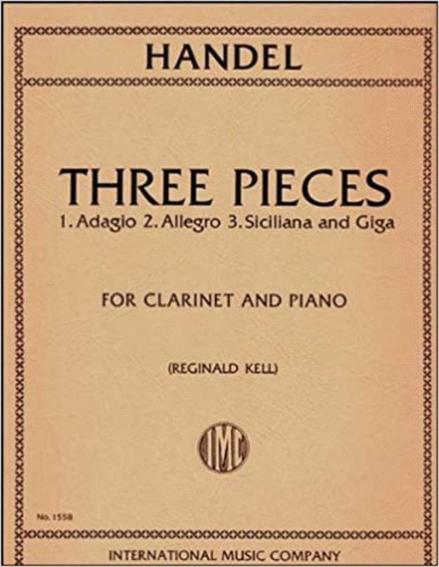 Handel - 3 Pieces Adagio Allegro Siciliano/Giga Clarinet/Pno A Clarinet scores gallery preview page 1