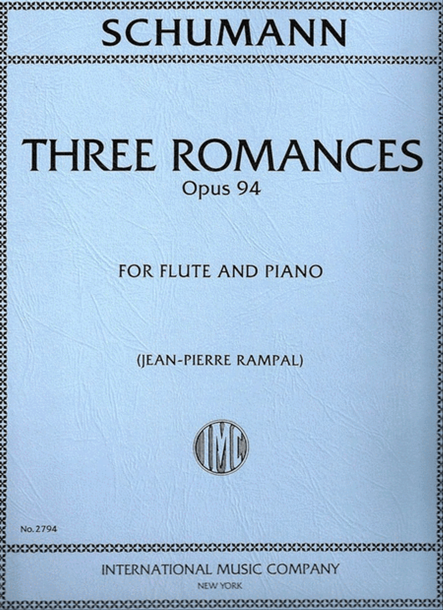 Schumann - 3 Romances Op 94 Flute/Piano Arr Rampal Flute Solo scores gallery preview page 1