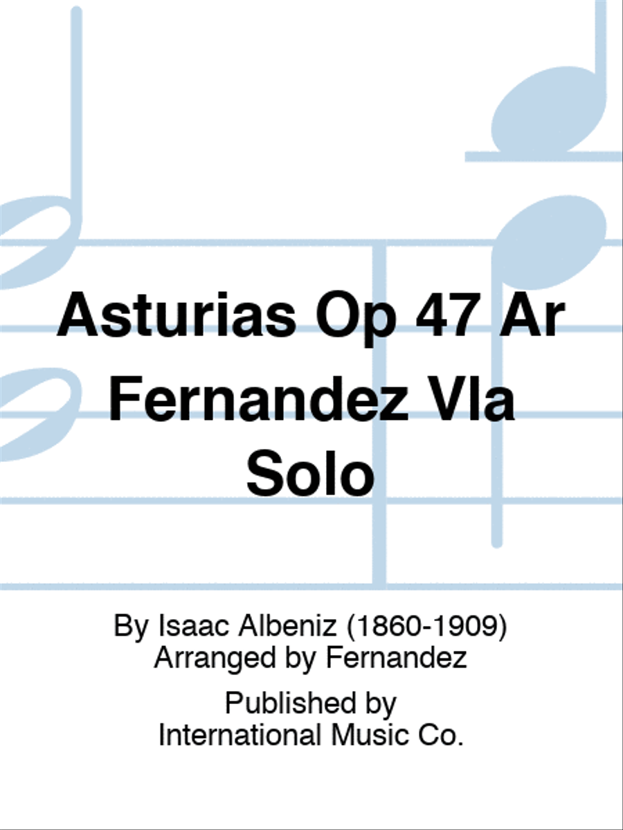 Asturias Op 47 Ar Fernandez Vla Solo Viola Solo scores gallery preview page 1