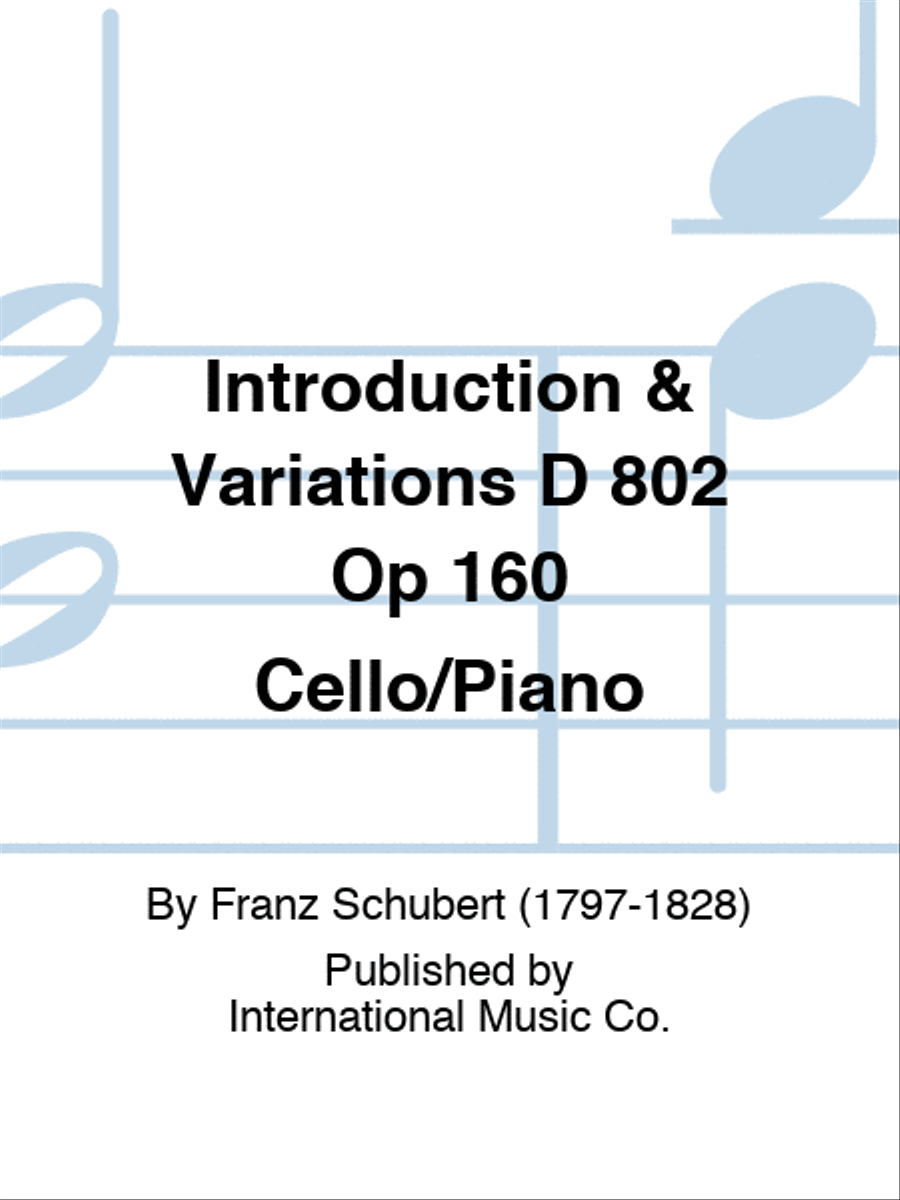 Introduction & Variations D 802 Op 160 Cello/Piano Piano scores gallery preview page 1