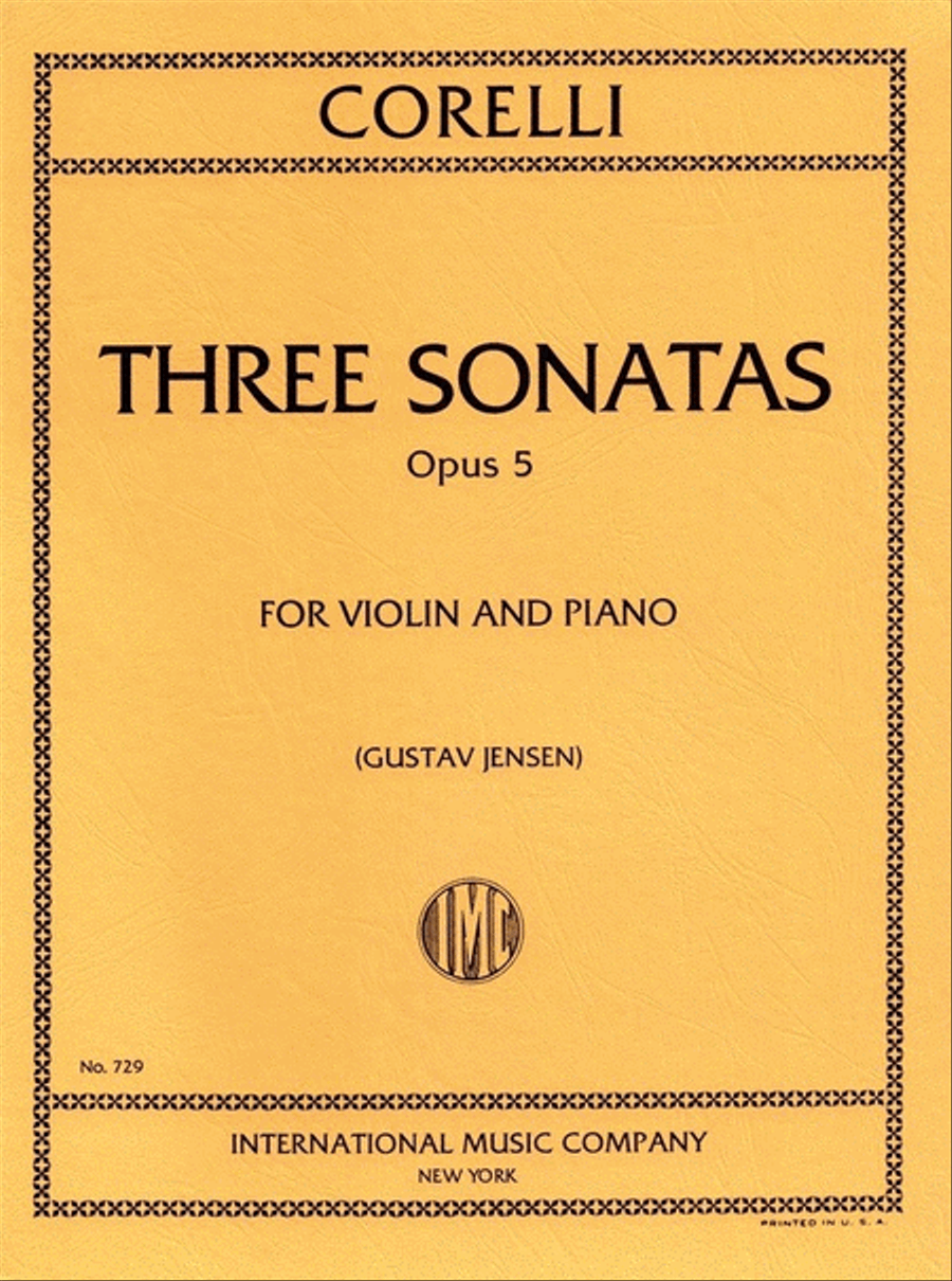 Corelli - 3 Sonatas Op 5 Nos 8 9 11 Violin/Piano Violin Solo scores gallery preview page 1