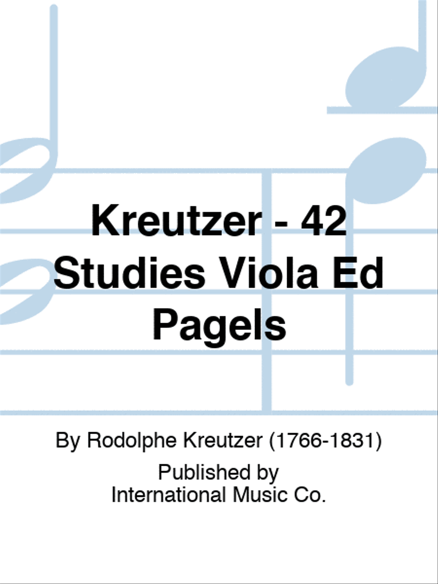 Kreutzer - 42 Studies Viola Ed Pagels Viola Solo scores gallery preview page 1