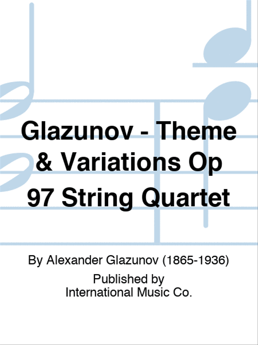 Glazunov - Theme & Variations Op 97 String Quartet Cello scores gallery preview page 1