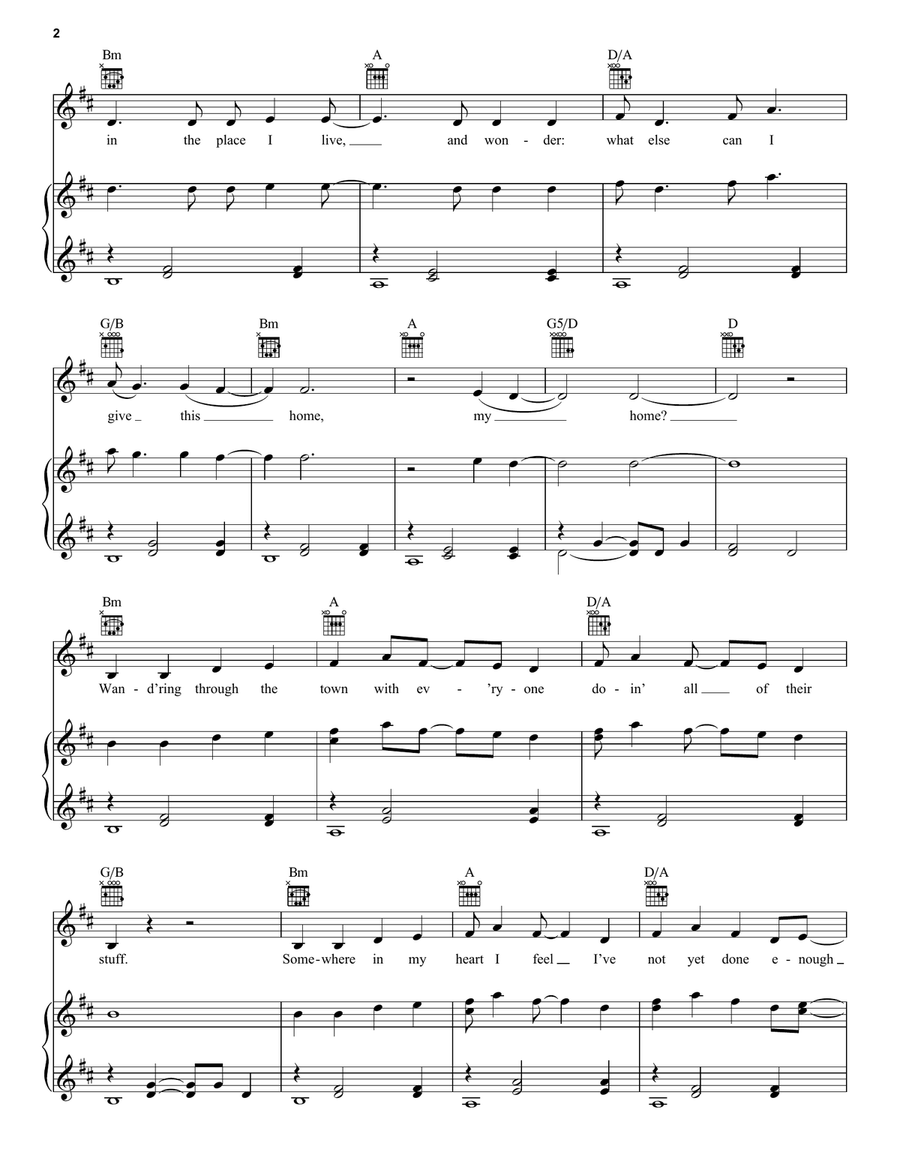 Home - Outtake (from Disney's Frozen 2) Piano, Vocal, Guitar scores gallery preview page 2