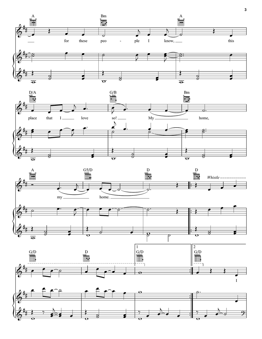 Home - Outtake (from Disney's Frozen 2) Piano, Vocal, Guitar scores gallery preview page 3