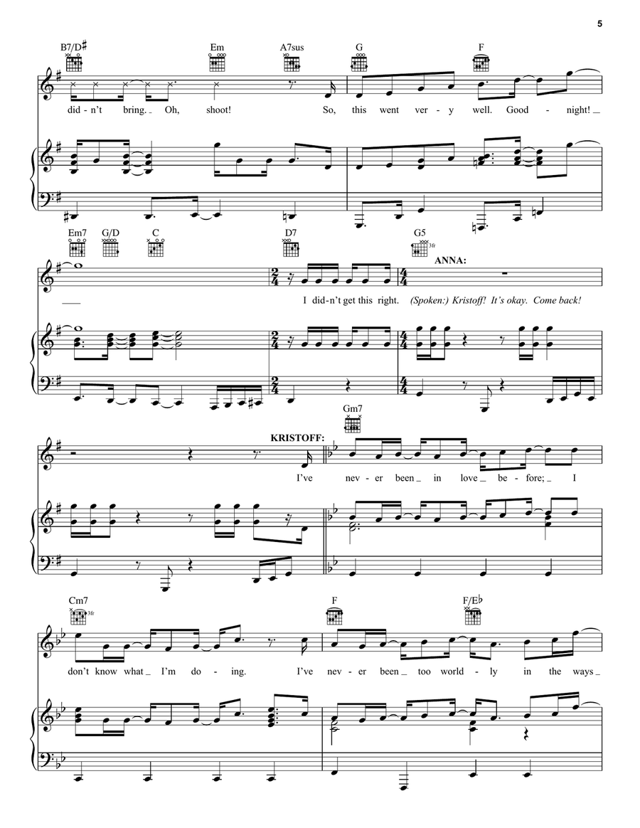 Get This Right - Outtake (from Disney's Frozen 2) Piano, Vocal, Guitar scores gallery preview page 5