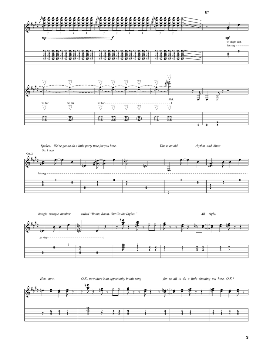 Boom Boom (Out Go The Lights) Electric Guitar scores gallery preview page 3