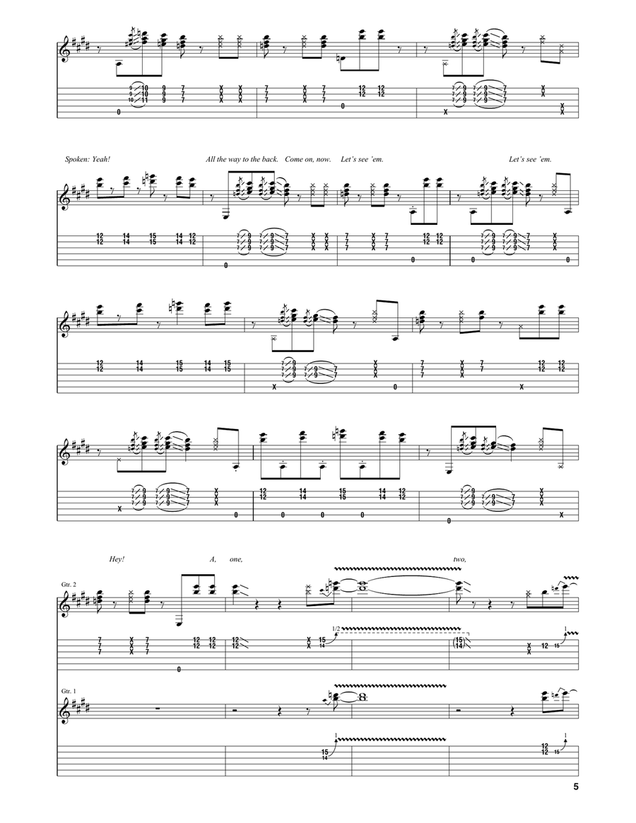 Boom Boom (Out Go The Lights) Electric Guitar scores gallery preview page 5