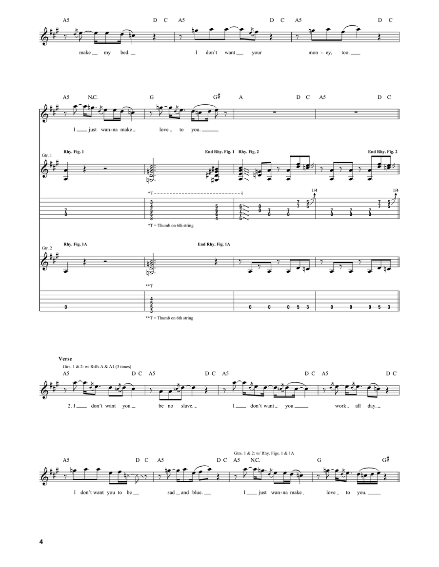I Just Want To Make Love To You Electric Guitar scores gallery preview page 4