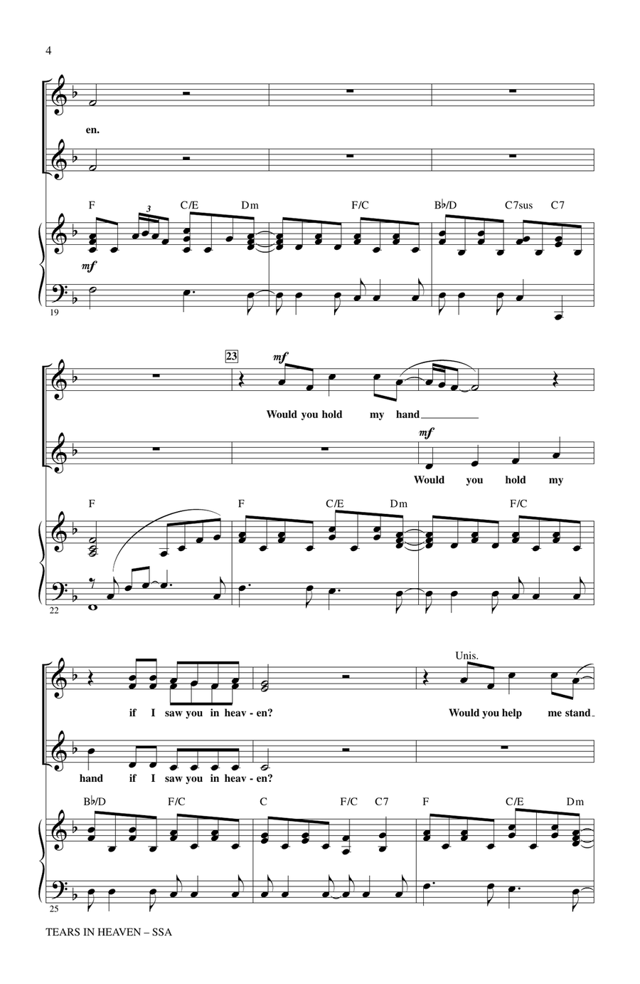 Tears In Heaven (arr. Roger Emerson) SSA scores gallery preview page 3