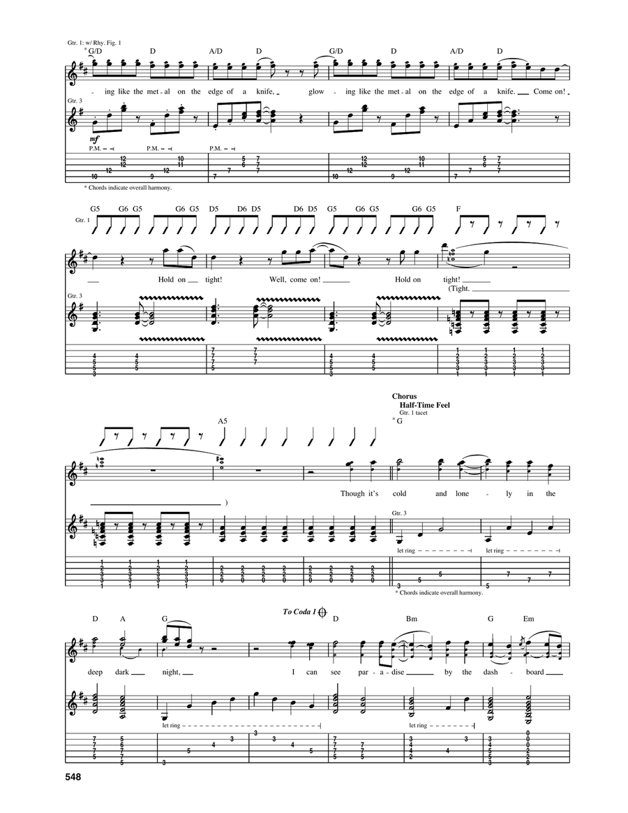 Paradise By The Dashboard Light Acoustic Guitar scores gallery preview page 3