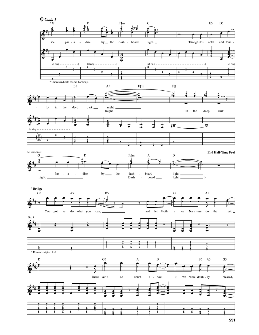Paradise By The Dashboard Light Acoustic Guitar scores gallery preview page 6