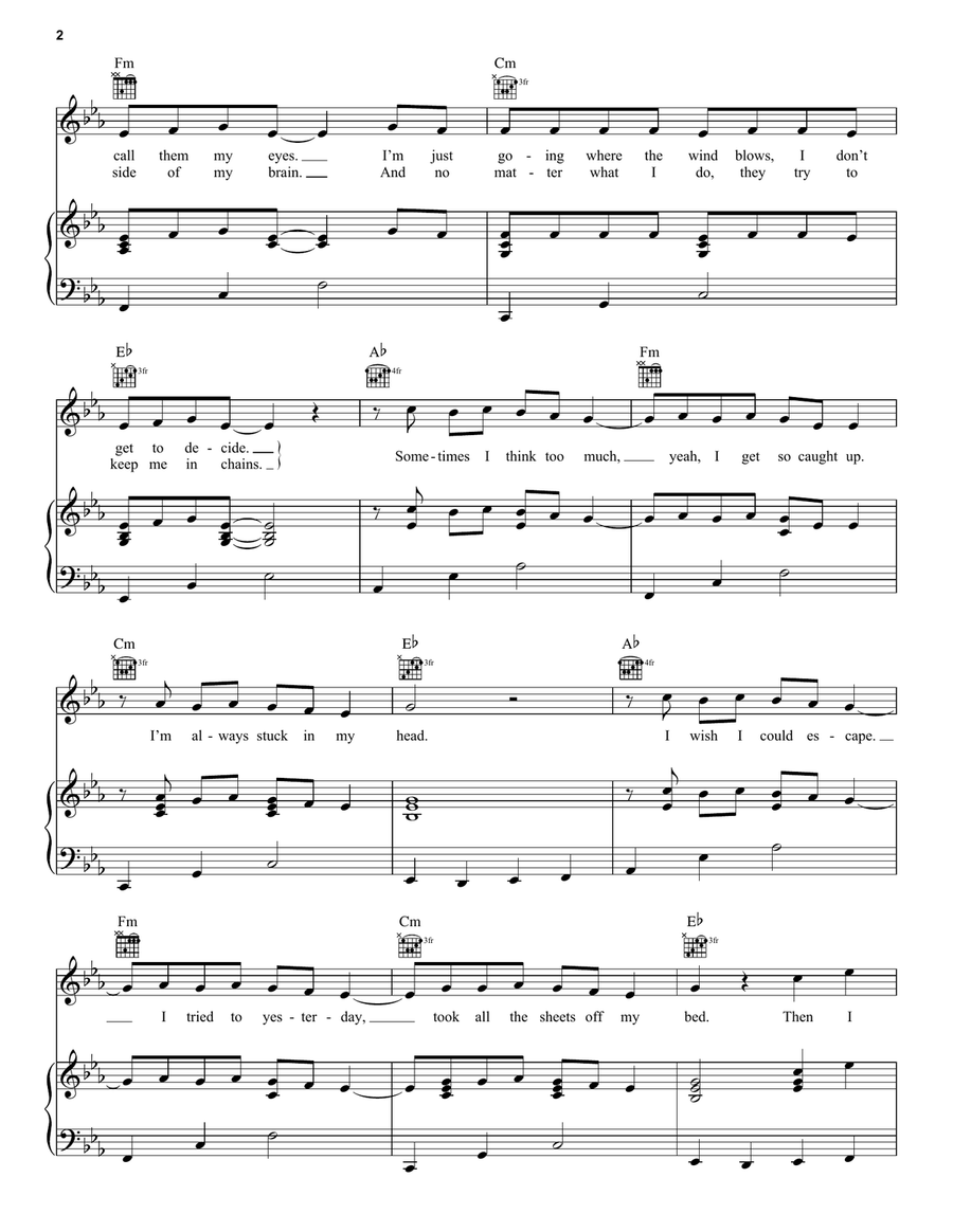Mind Is A Prison Mind Is A Prison Piano, Vocal, Guitar scores gallery preview page 2