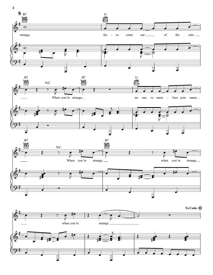 People Are Strange People Are Strange Piano, Vocal, Guitar scores gallery preview page 2