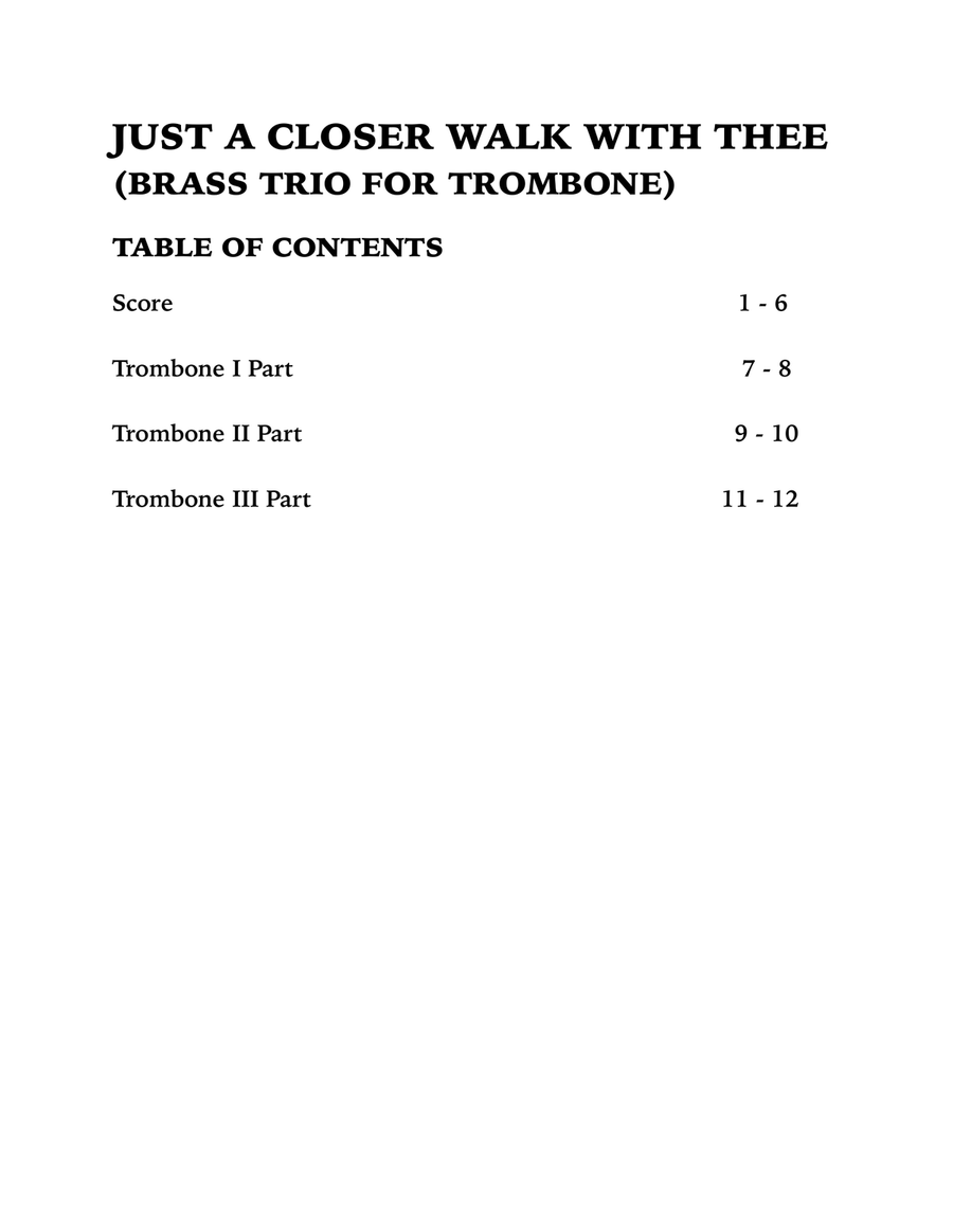 Just a Closer Walk with Thee / Solace (Trombone Trio) Trombone Trio scores gallery preview page 4