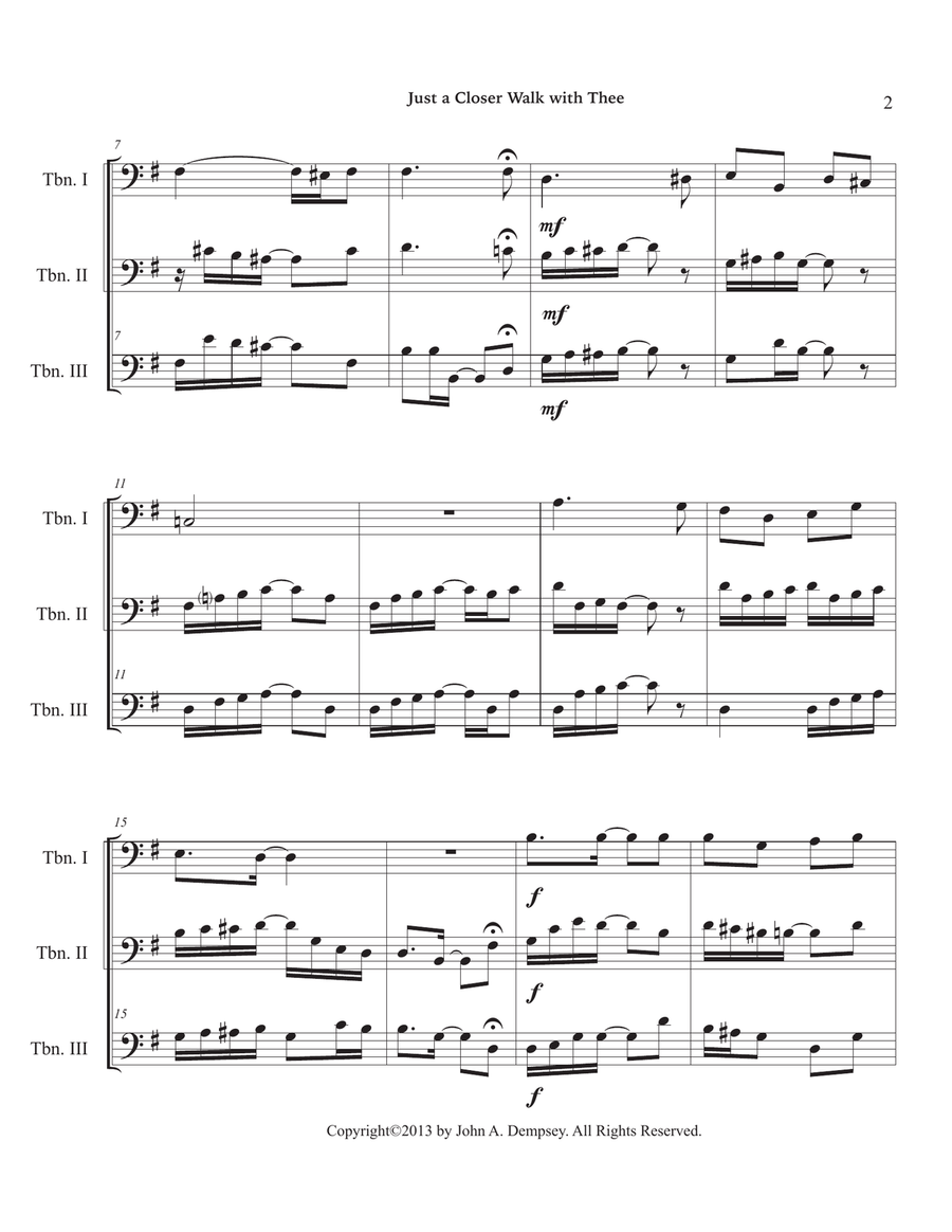 Just a Closer Walk with Thee / Solace (Trombone Trio) by John A. Dempsey Trombone Trio - Digital Sheet Music page 6