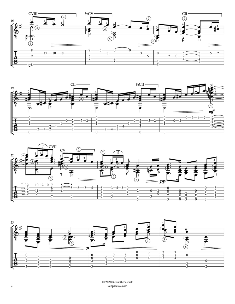 La Fille aux Cheveux de Lin (for Solo Guitar) Classical Guitar scores gallery preview page 4